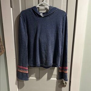 Alternative Blue Crop Hoodie with Relaxed Fit